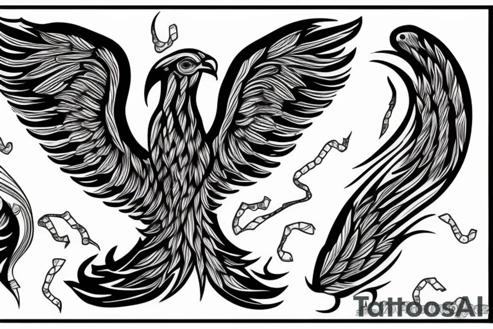 A phoenix in loop tattoo idea