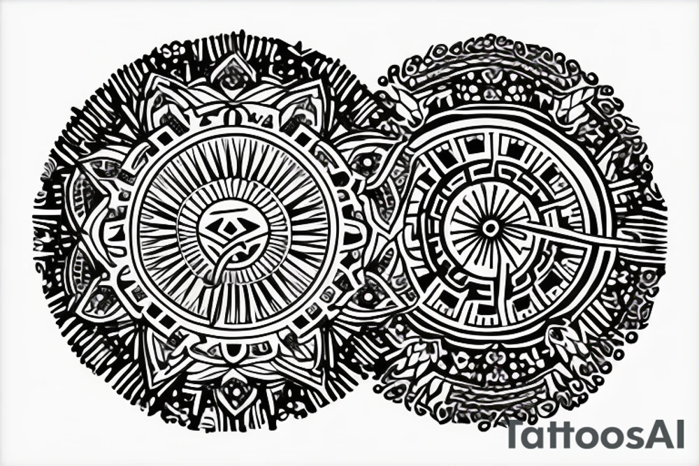 Power and wisdom in a circle tattoo idea