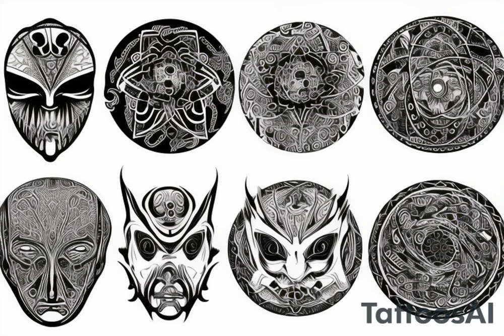 Power and wisdom in a circle tattoo idea