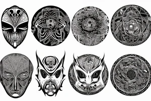 Power and wisdom in a circle tattoo idea