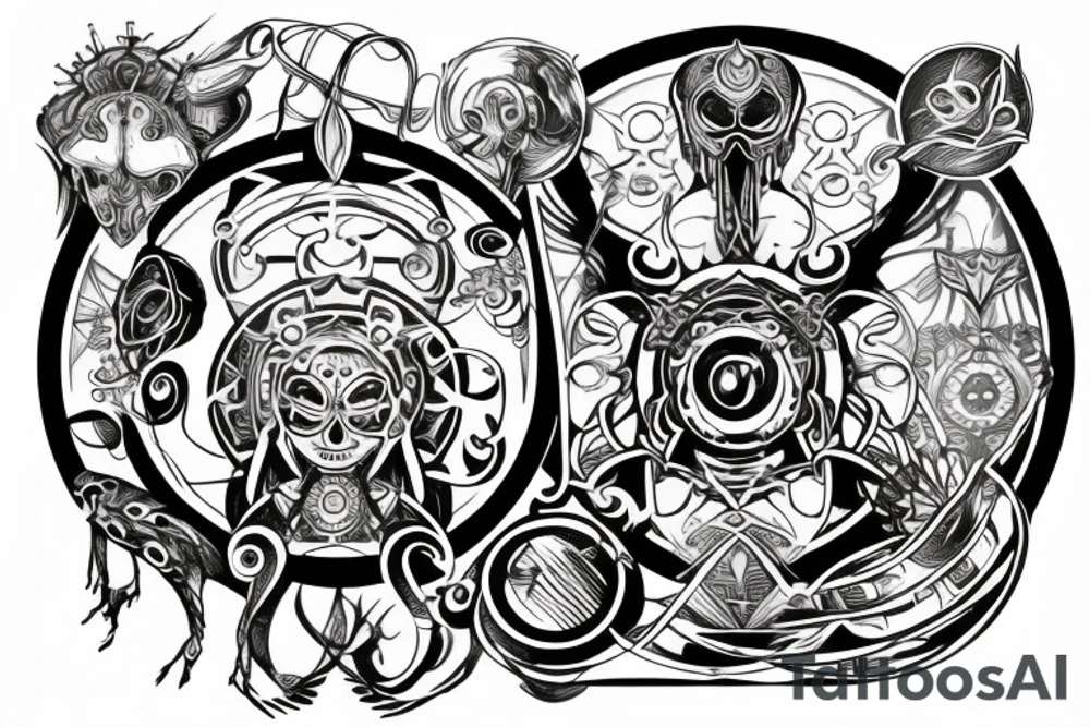 Power and wisdom in a circle tattoo idea