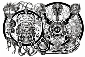 Power and wisdom in a circle tattoo idea