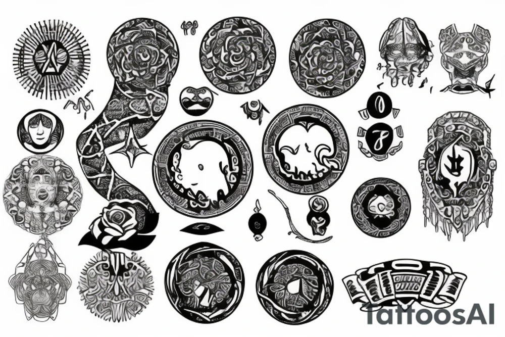 Power and wisdom in a circle tattoo idea