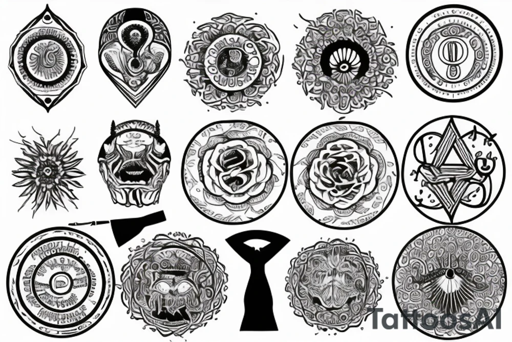 Power and wisdom in a circle tattoo idea