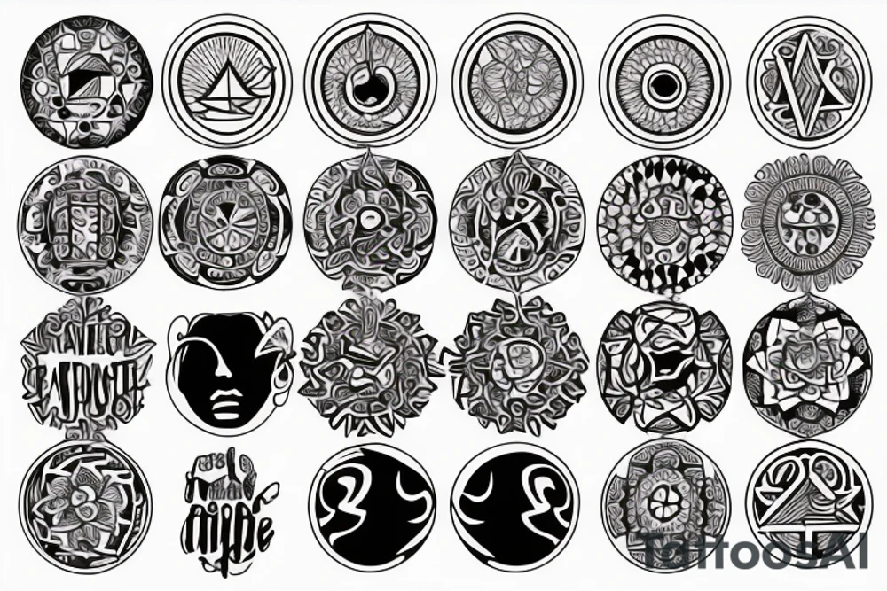 Power and wisdom in a circle tattoo idea