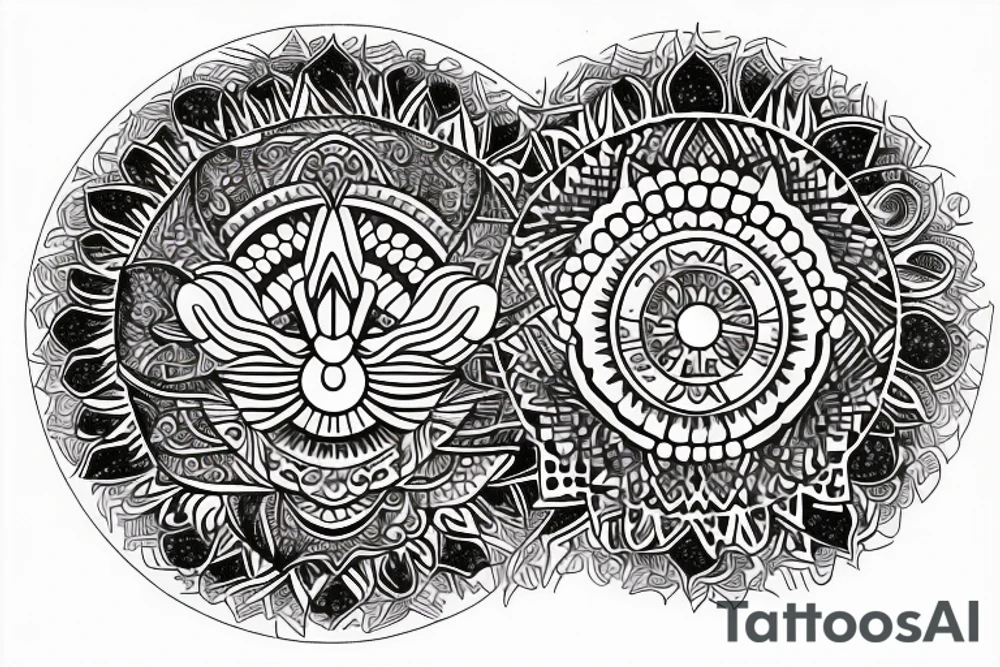 Power and wisdom in a circle tattoo idea