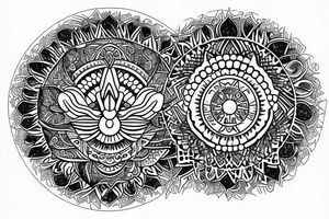 Power and wisdom in a circle tattoo idea
