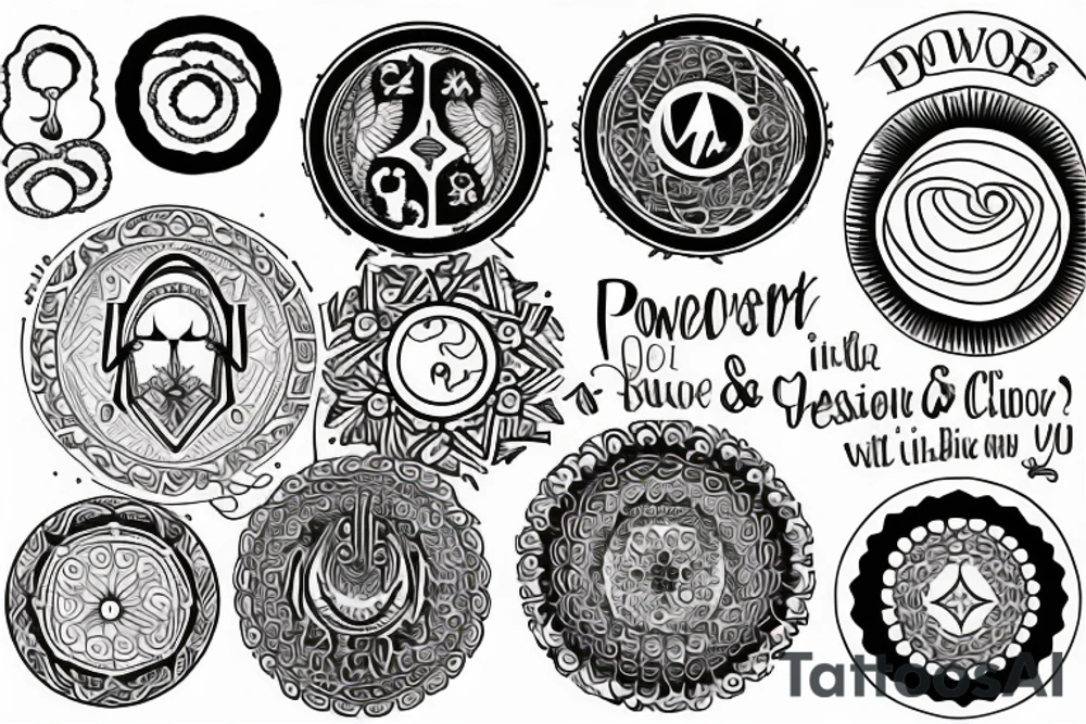 Power and wisdom in a circle tattoo idea