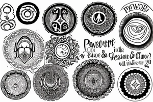 Power and wisdom in a circle tattoo idea