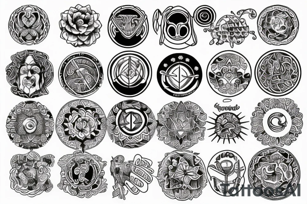 Power and wisdom in a circle tattoo idea