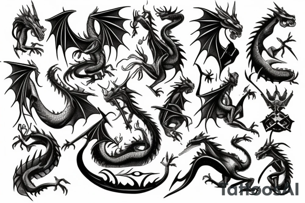 Dragon and a knight tattoo idea