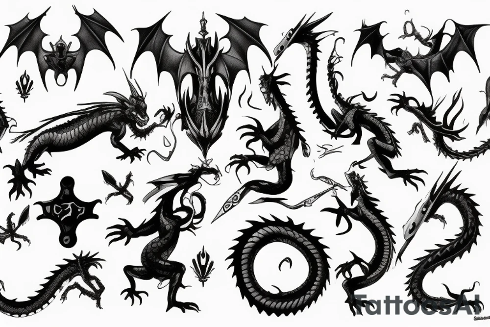 Dragon and a knight tattoo idea
