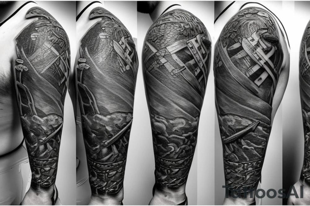 viking battle axe tattoo idea