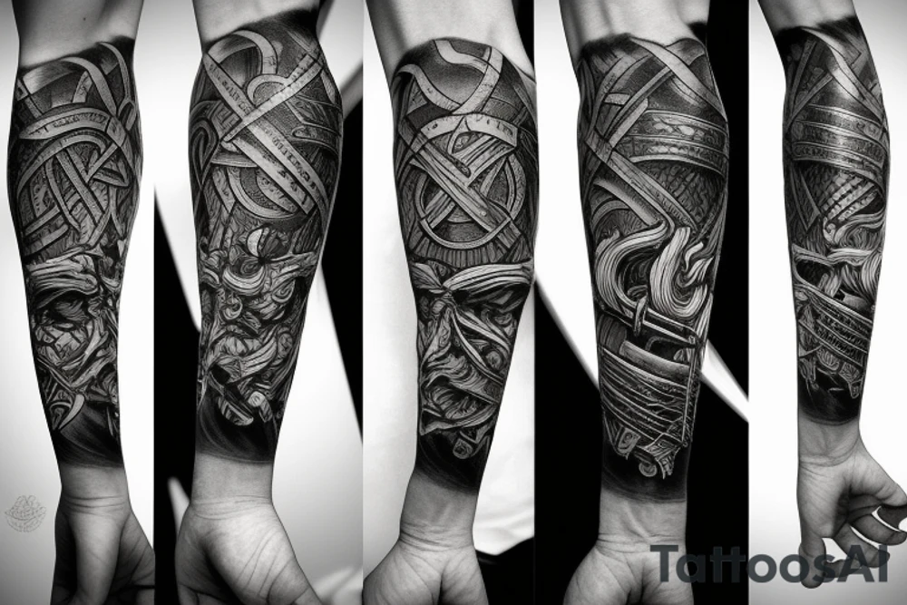 viking battle axe tattoo idea