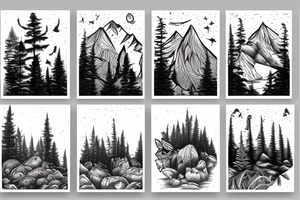 forest and mountain tattoo idea