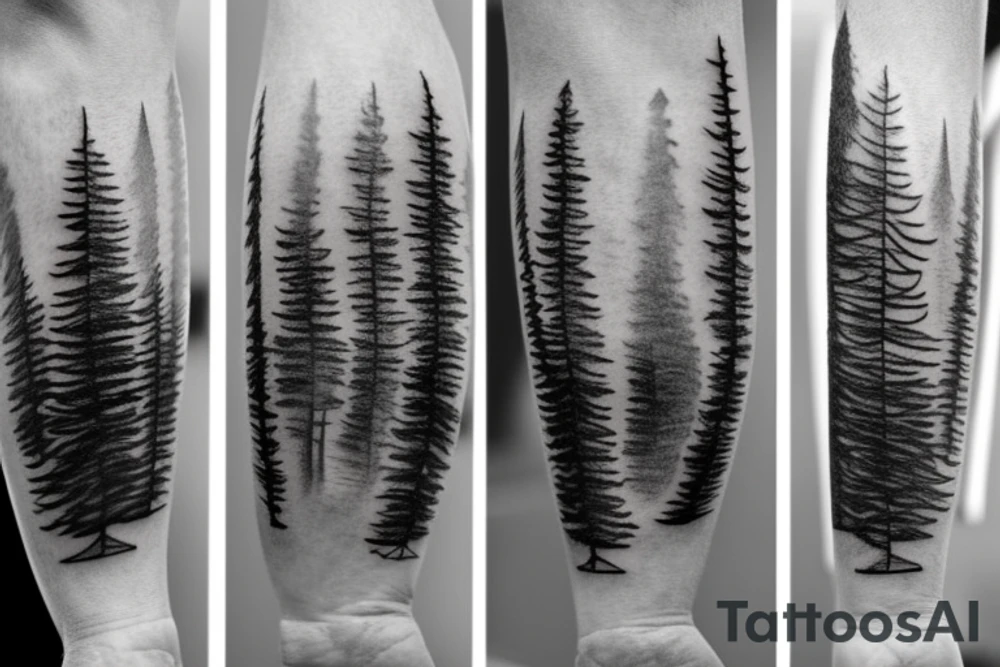 forest and mountain tattoo idea