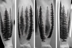forest and mountain tattoo idea