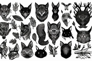 Forest Animals and the Forest tattoo idea