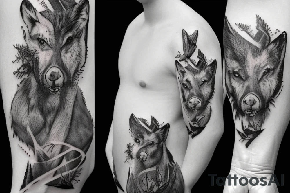 Forest Animals and the Forest tattoo idea