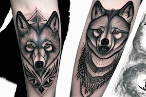 Wolf Bear and Crow tattoo idea