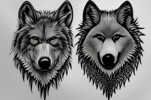 Wolf Bear and Crow tattoo idea
