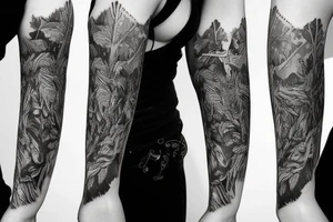 Forest style sleeve tattoo idea