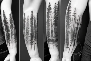 Forest with animal style sleeve tattoo idea