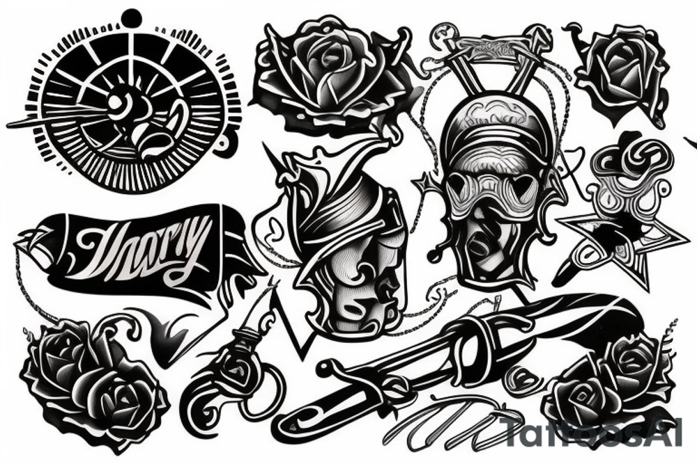 traditional black smith tattoo idea