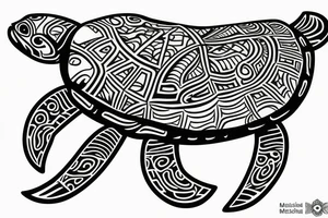 Polynesian Green Sea Turtle tattoo idea