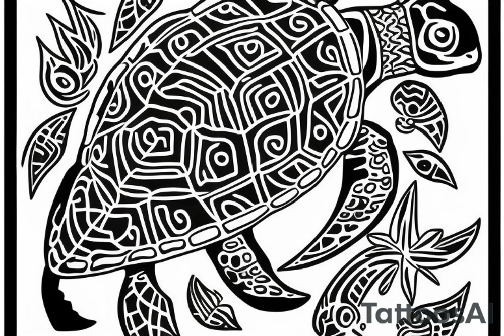 Green Sea Turtle tattoo idea