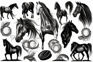 Western, horses, book, moon tattoo idea