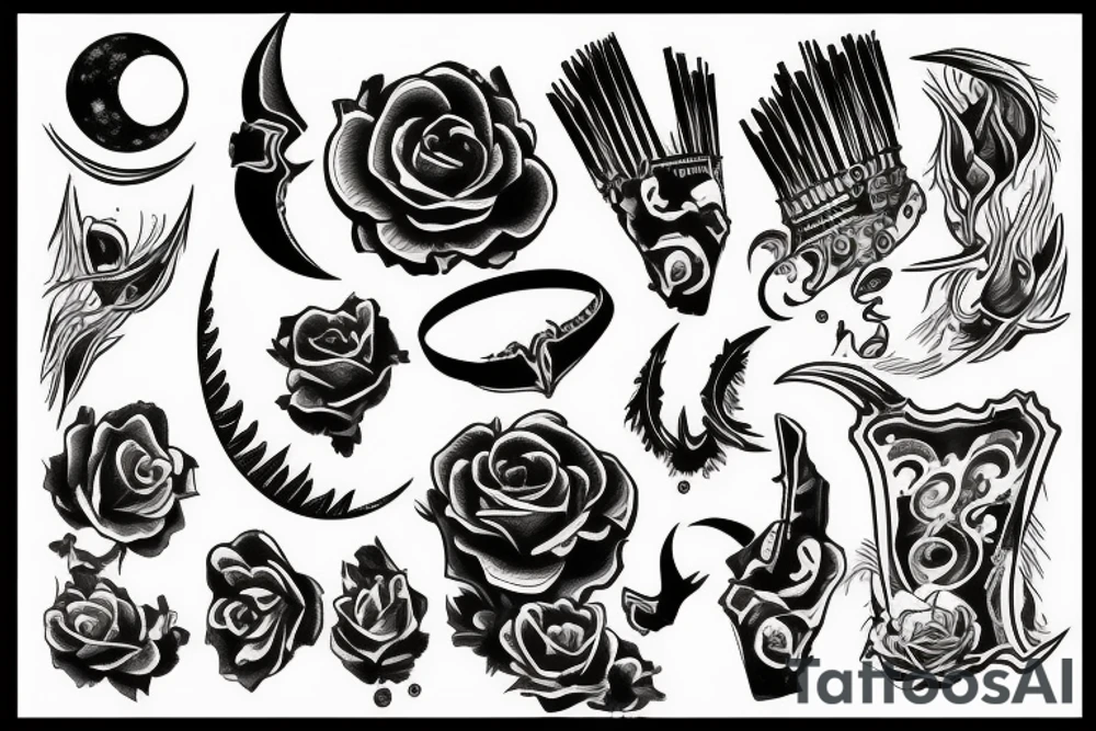 Western, book, moon tattoo idea