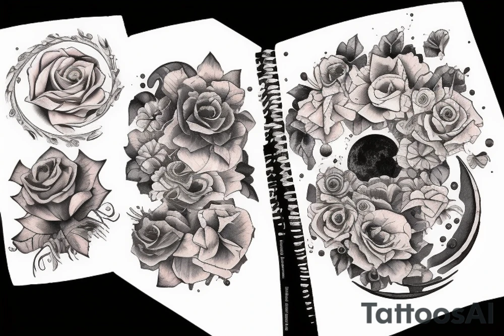 Western, book, moon tattoo idea