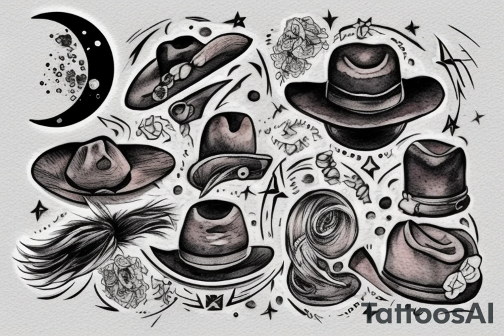 Western, book, moon tattoo idea