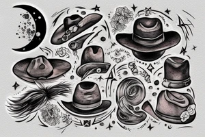 Western, book, moon tattoo idea