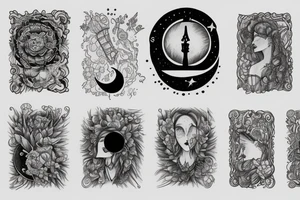 Book and moon tattoo idea