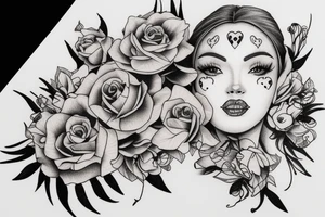 women's face tattoo idea