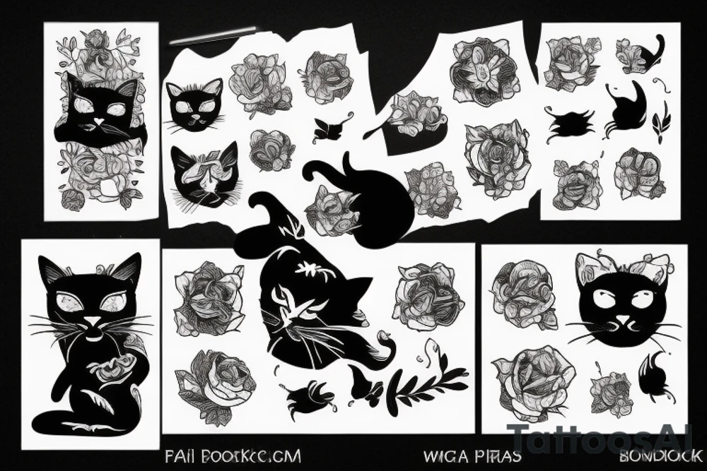 black cat tattoo idea