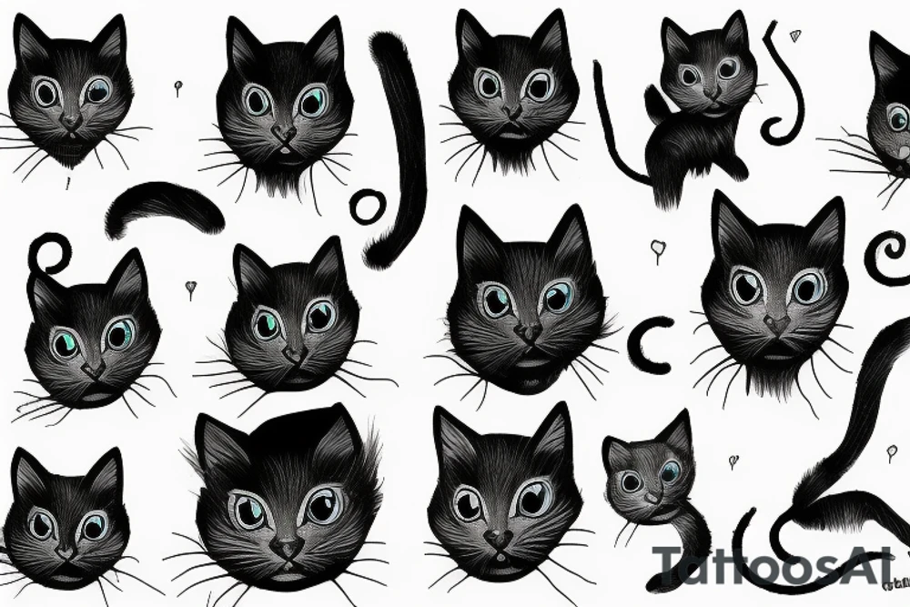 black cat tattoo idea