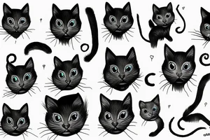 black cat tattoo idea