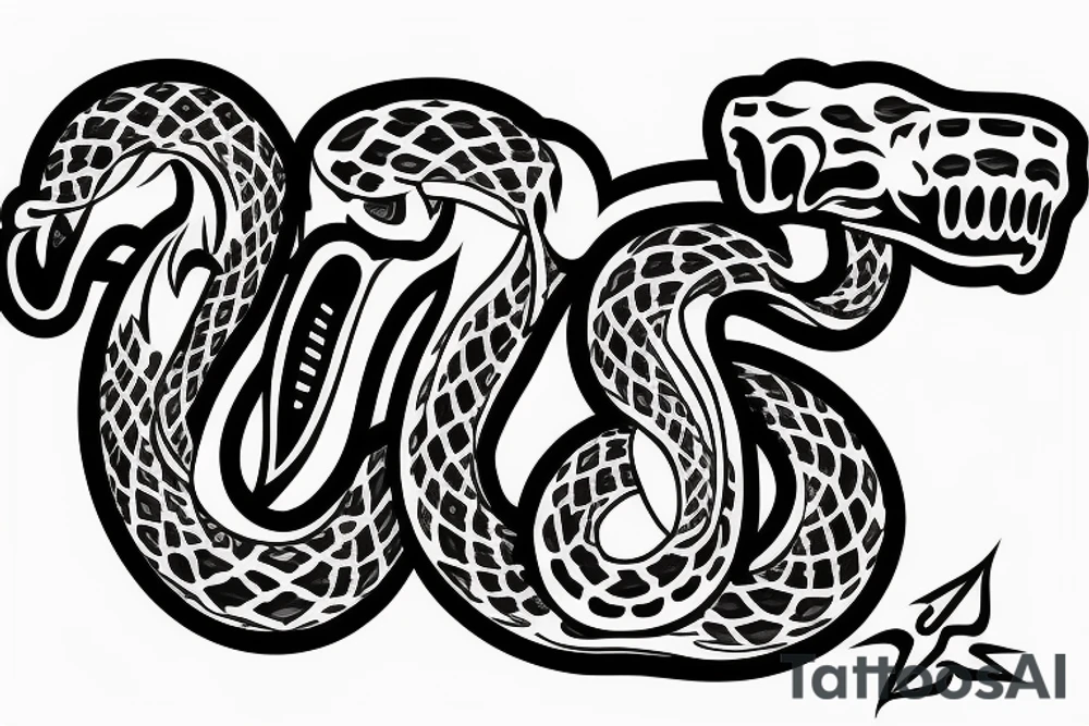 a skull with a snake inside tattoo idea