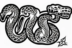 a skull with a snake inside tattoo idea