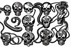 a skull with a snake inside tattoo idea