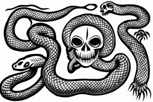 a skull with a snake inside tattoo idea
