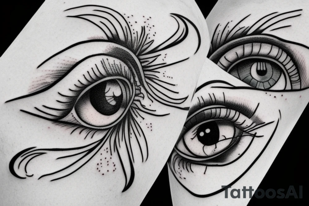 a leaking eye passing from one to the other tattoo idea