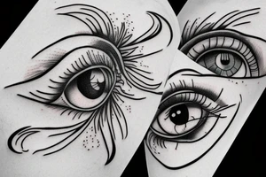 a leaking eye passing from one to the other tattoo idea
