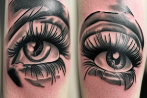 a leaking eye passing from one to the other tattoo idea