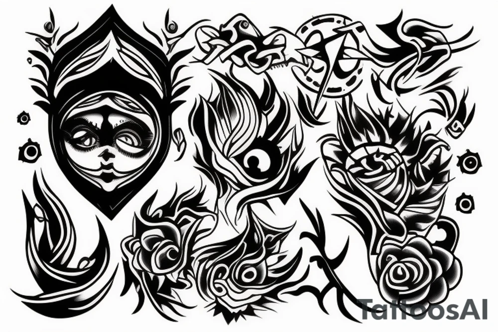 a leaking eye passing from one to the other tattoo idea