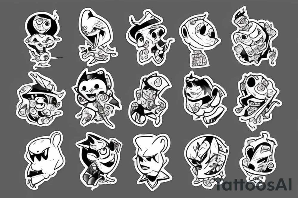 cartoon characters tattoo idea