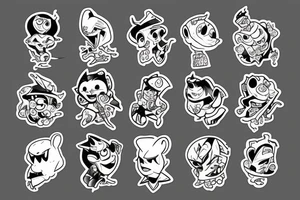 cartoon characters tattoo idea